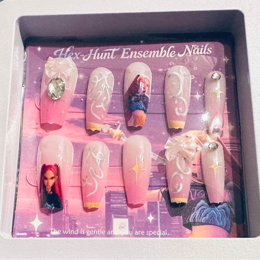 Kpop Demon Hunters Hex Hunt Ensemble Handmade Mira Adult Full Set of Nails